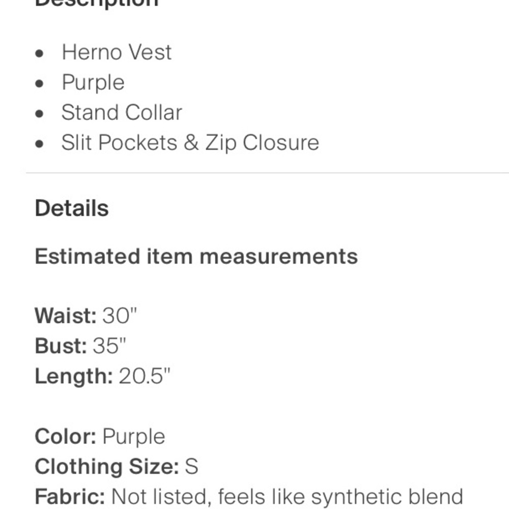 Herno Down Vest Size S - Picture 4 of 4